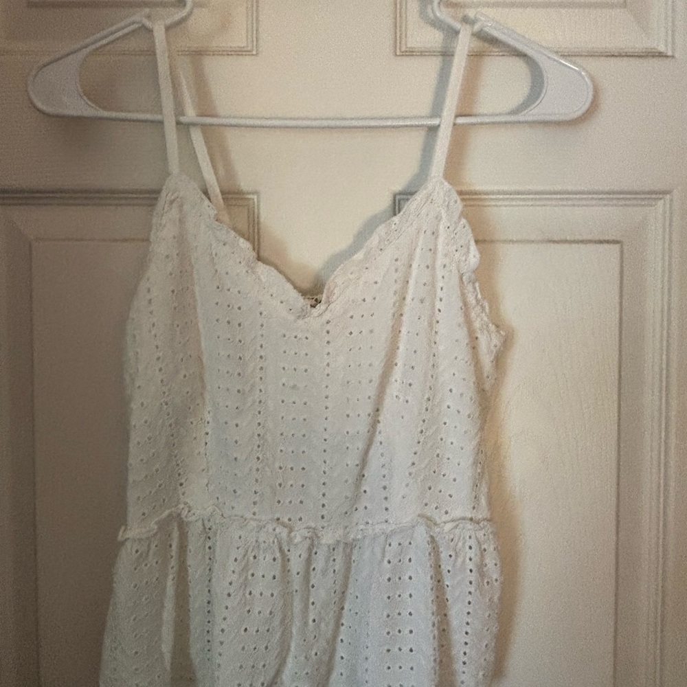 White Eyelet Tank Top